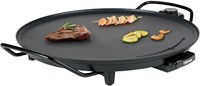 Round grill plate 40 cm electric table grill gourmet black-3