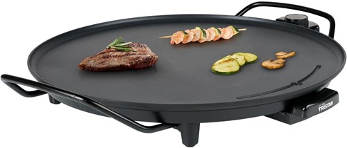 Round grill plate 40 cm electric table grill gourmet black-3