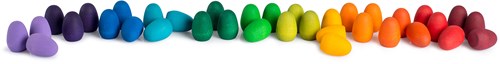 Grapat wooden toy Mandala rainbow eggs set of 36 pieces-2