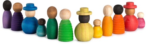 Grapat wooden toy play together - colorful building figures