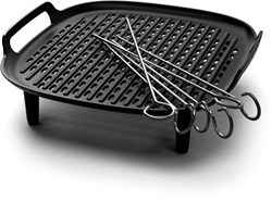 Philips Airfryer grill accessory XXL - grill plate and skewers - black