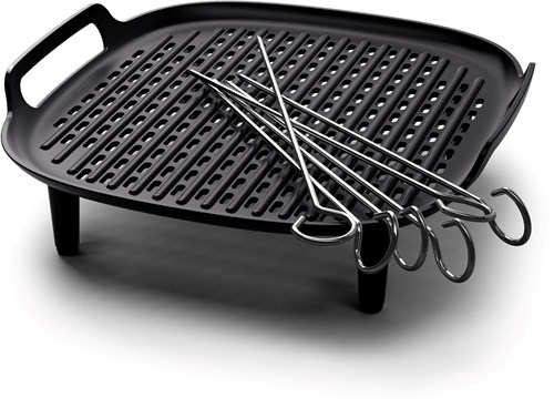 Philips Airfryer grill accessory XXL - grill plate and skewers - black