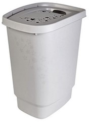 Rotho laundry basket flower design 55L cool grey plastic hamper