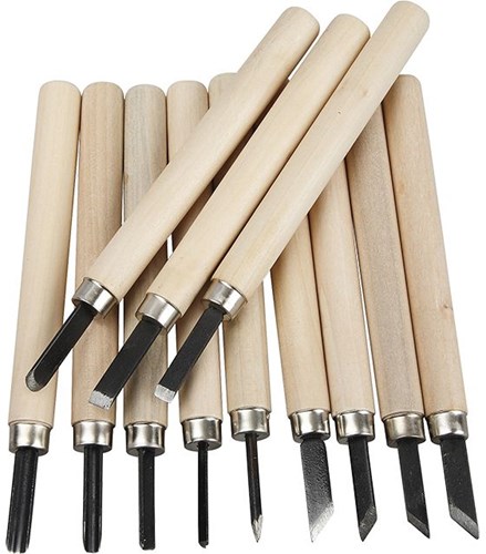 Creativ Company wood carving set - 12-piece tools for sculptures