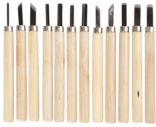 Creativ Company wood carving set - 12-piece tools for sculptures-2
