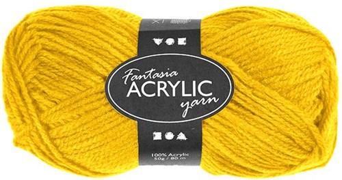 Creativ Company acrylic yarn yellow 50g - Fantasia textile yarn 80m