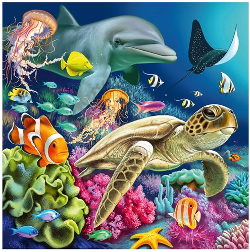 Ravensburger puzzle underwater world - kids jigsaw 3x49 pieces cardboard-2