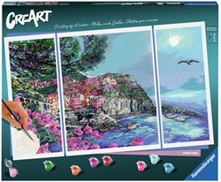 Ravensburger paint by numbers - CreArt Romantic Cinque Terre painting set