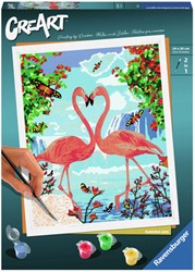 CreArt Schilderen op Nummer - Flamingo Love