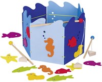 Goki Magnetic Fishing Game wooden toy fishing game 19 pieces