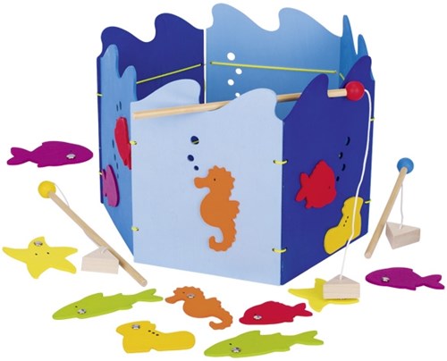 Goki Magnetic Fishing Game wooden toy fishing game 19 pieces