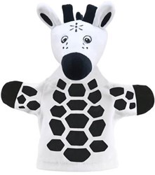 The Puppet Company black-white giraffe hand puppet for babies and toddlers