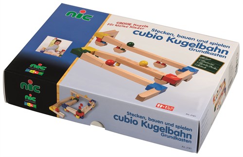 nic wooden marble run educational toy multicolor 29 pieces