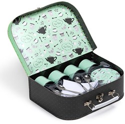 EurekaKids tea set toy green educational pretend play set