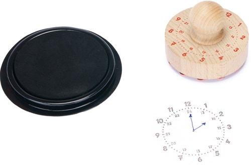 Eduplay wooden stamp clock with pad - learning clock toy