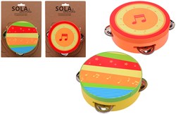 Johntoy wooden tambourine musical instrument for kids and adults