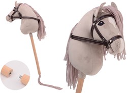 Johntoy hobby horse deluxe - toy stick horse beige suede 80 cm