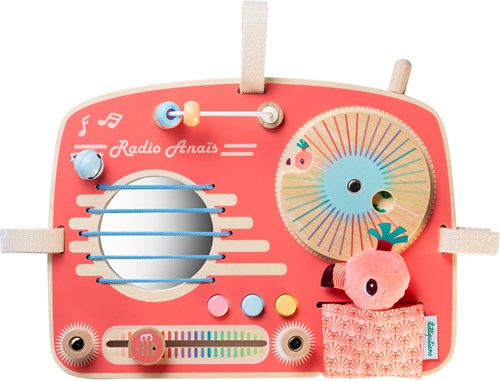 Lilliputiens activity panel wooden radio - educational baby playpen toy