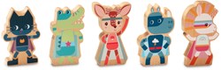 Lilliputiens wooden superhero play figures set - imaginative toy