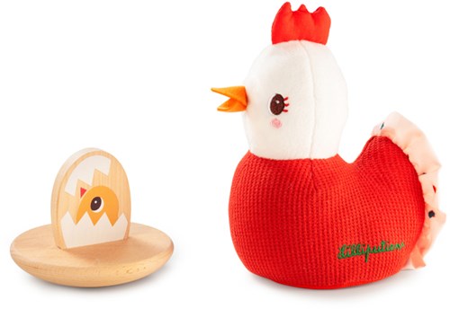 Lilliputiens wobble cuddly toy Paulette - soft rocking chicken toy-3