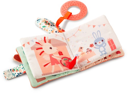Lilliputiens soft baby look-and-play book Stella the fawn sensory toy-3