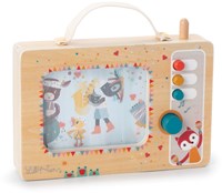Lilliputiens wooden farm music box with handle - cheerful melody
