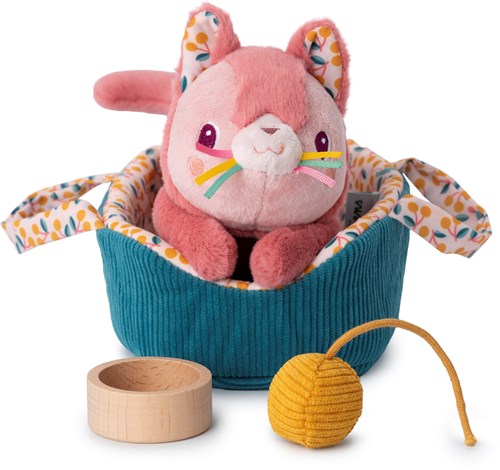 Lilliputiens cat plush Jeanne with basket - interactive toy