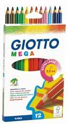 Giotto coloured pencils Mega 12 pieces extra thick for kids
