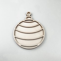 FiQ houten vulvorm Kerstbal - 10×13 cm