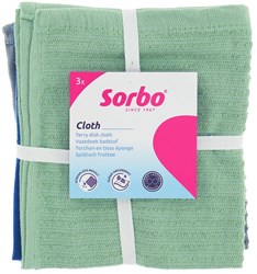 Sorbo terry dishcloths set of 3 - absorbent kitchen cleaning cloths