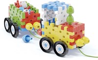 Quercetti building set pull vehicle - colorful construction toy