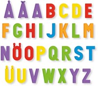 Quercetti magnetic board educational toy with letters and figures