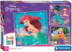 Clementoni Legpuzzel Super Color Vierkant Disney Prinses, 3x48st.