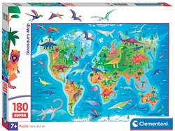 Clementoni puzzle dinosaur map - 180 pieces - educational kids toy