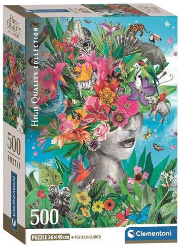 Clementoni puzzle 500 pieces Head in the Jungle compact box