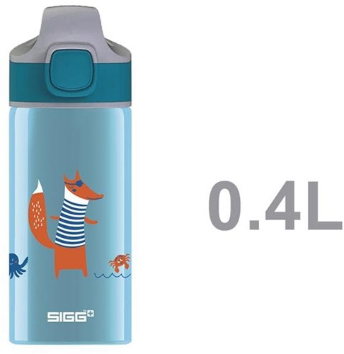 SIGG kids water bottle - Fox design - 0.4L aluminium BPA-free