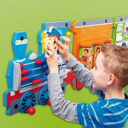Beleduc wall toy train Ella time educational toy clock