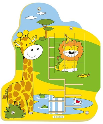 Beleduc wall game jungle lion - wooden wall element motor skills toy-2
