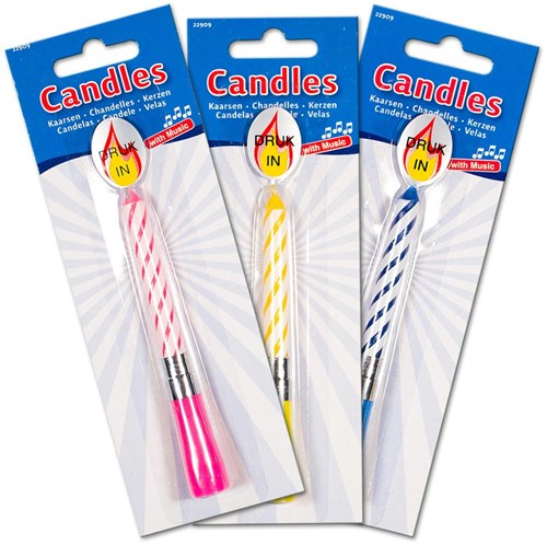Folat birthday candle with music - colorful party candle