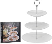 Koopman porcelain 3-tier white serving stand-2