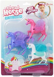 Mini unicorn toy set - Dream Horse - 3 pieces - magical play figures