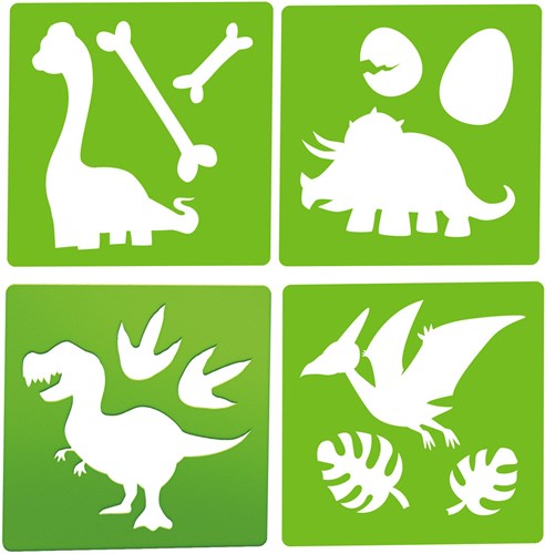 Sidewalk Chalk Dino with Stencils - World of Dinosaurs, 10-piece, chalk toy-3