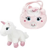 Toi-Toys plush unicorn cuddly toy in unicorn bag with glitter horn-3