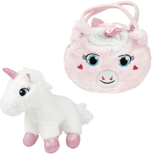 Toi-Toys plush unicorn cuddly toy in unicorn bag with glitter horn-3