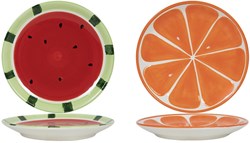 Ceramic cake plate melon orange 18cm colourful tableware