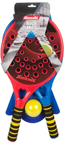 Beach tennis set deluxe outdoor toy with 2 rackets and ball