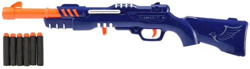 Toi-Toys police toy gun with foam darts - blue - 61 cm-2