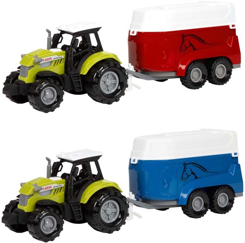 Ackers Ville Tractor en Trailer met Licht en Geluid, 10cm-2