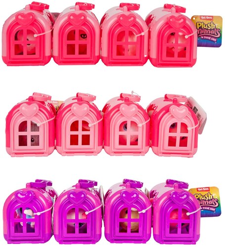 Knuffel Pluche Dier in Draagkoffer, 10cm