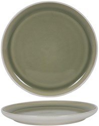 Breakfast plate ceramic green matte white 21.4cm 6 pieces tableware